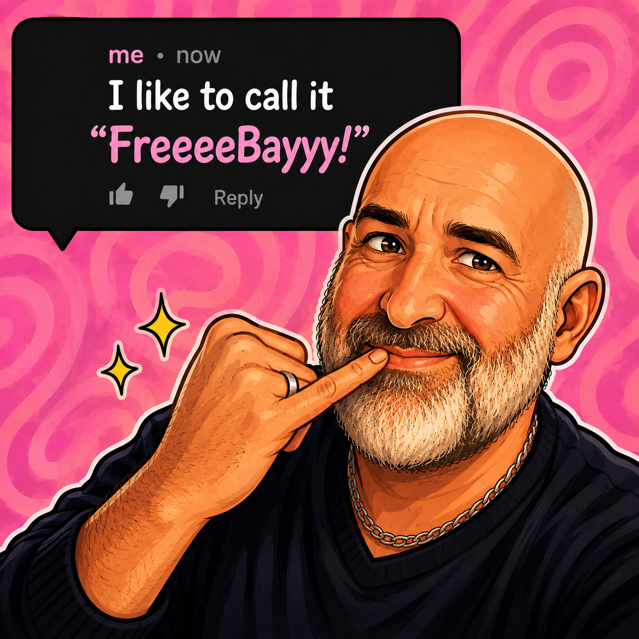 Founder saying I like to call it FreeeeBayyy